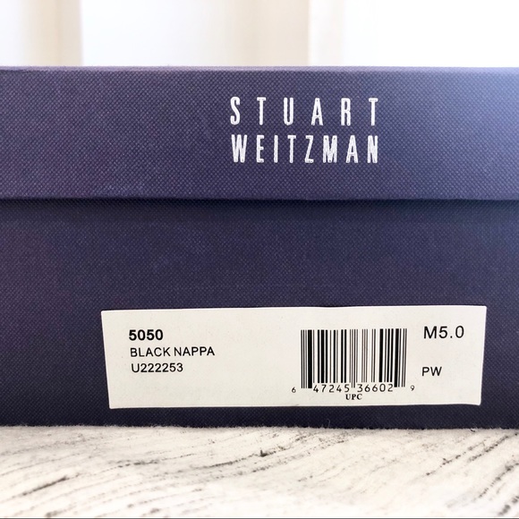 Stuart Weitzman 50/50 Black Napa Leather Boots 5 - Picture 2 of 8